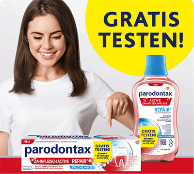 Bild der Gratis Testen Aktion von Paradontax
